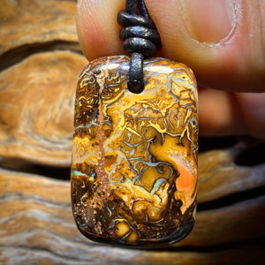 29 x 20mm - Drilled Tribal Queensland Boulder Opal Necklace