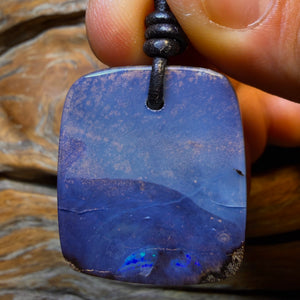 29 x 26mm - Drilled Queensland Boulder Seam Opal Necklace