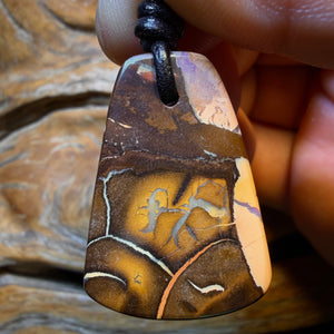 32 x 22mm - Drilled Tribal Queensland Boulder Opal Necklace