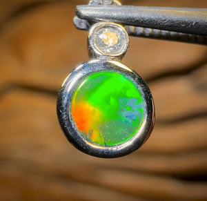 14k White Gold - Queensland Boulder Opal Doublet Pendant