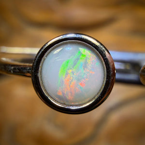 Sterling Silver - South Australian White Opal Ring