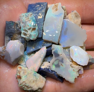 165.3cts - 30x Lightning Ridge Light, Dark and Black Opal Rough Parcel - Opal Whisperers
