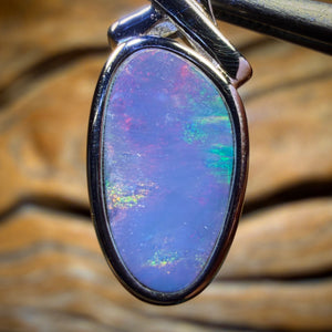 Sterling Silver - Queensland Boulder Opal Doublet Pendant