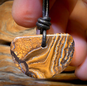 29 x 20mm - Drilled Tribal Queensland Boulder Opal Necklace