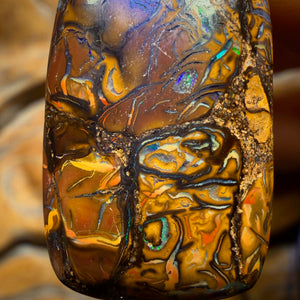 Dad Card! 26 x 17mm - Drilled Tribal Queensland Boulder Opal Necklace