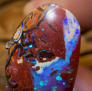 10.5cts - Queensland Boulder Opal Nut Kernel from Koroit Double Sided Magic!