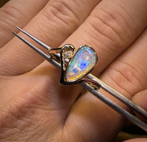 14k Gold - South Australian Crystal Opal Ring