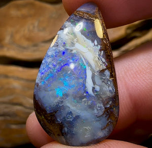 37.6cts - “Ice Drift” Australian Boulder Seam Opal Picture Stone