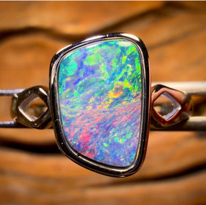 Sterling Silver - Queensland Boulder Opal Doublet Ring