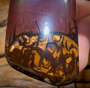 🔨 AUCTION 🔨 No Reserve 41 x 28mm - Drilled Boulder Opal Pendant w/ Eco Friendly Vegan Cord