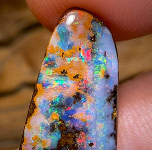 10.9cts - Red Miltifire Queensland Boulder Solid Opal from Winton - Opal Whisperers