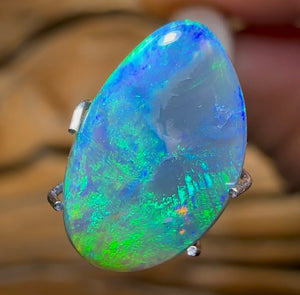 2cts - Lightning Ridge Semi Black Opal - Opal Whisperers