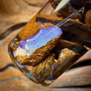 77.1cts - Jar of Yowah Nut Opal Rough w/ Fossil Opal