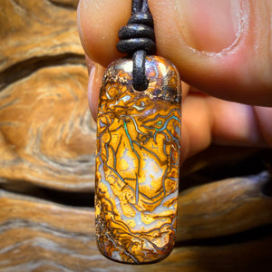 30 x 13mm - Drilled Tribal Queensland Boulder Opal Necklace