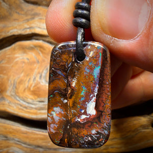 30 x 18mm - Drilled Tribal Queensland Boulder Opal Necklace