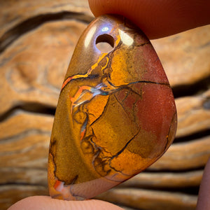 30 x 19mm - Drilled Tribal Queensland Boulder Opal