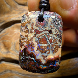 30 x 21mm - Drilled Tribal Queensland Boulder Opal Necklace