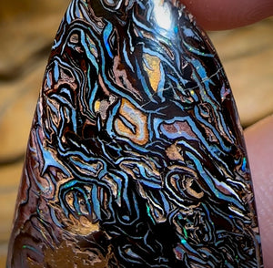 54.9cts - Wow Tribal Queensland Boulder Opal. Dark Ironstone - Opal Whisperers