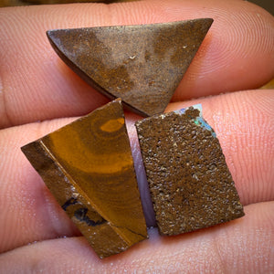 🔒26.5cts - 3x clean Australian Boulder Full Face Opal Rubs Parcel