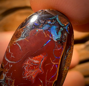 34.2cts - Tribal Queensland Boulder Opal Split and Polished Pair Double Sided