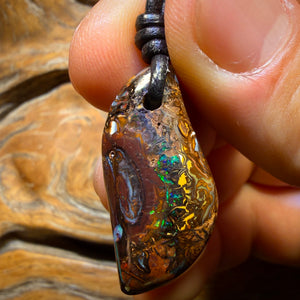 31 x 14mm - Drilled Tribal Queensland Boulder Opal Necklace