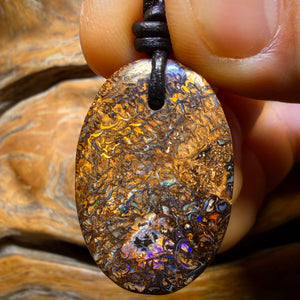 31 x 21mm - Drilled Tribal Queensland Boulder Opal Necklace
