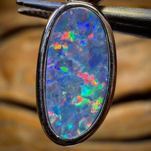 Sterling Silver - Queensland Boulder Opal Doublet Pendant Half Price Bargain