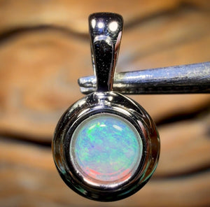 Sterling Silver - Solid South Australian Crystal Opal Pendant