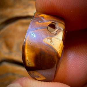 18 x 11mm - Drilled through the side! Full Face Queensland Boulder Picture Stone Opal