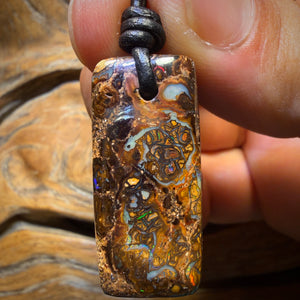 32 x 14mm - Drilled Tribal Queensland Boulder Opal Necklace