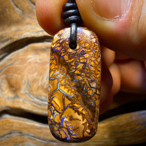 32 x 15mm - Drilled Tribal Queensland Boulder Opal Necklace