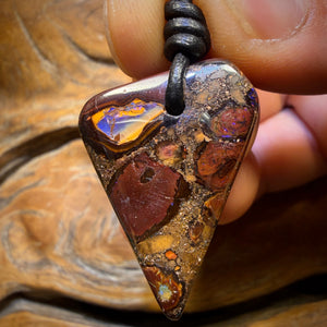 32 x 20mm - Drilled Queensland Boulder Opal Necklace