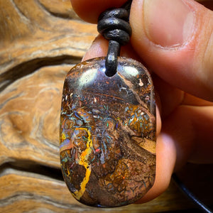 32 x 21mm - Drilled Tribal Queensland Boulder Opal Necklace