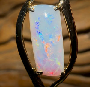 14k Gold - Solid South Australian Crystal Opal Pendant - Opal Whisperers