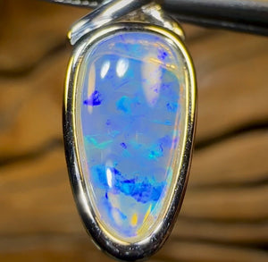 Sterling Silver - Solid South Australian Crystal Opal Pendant - Opal Whisperers