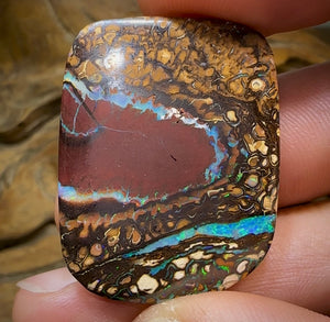69.3cts - Yowah Nut Opal. Tribal Pattern - Opal Whisperers