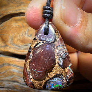 33 x 24mm - Drilled Tribal Queensland Boulder Opal Necklace