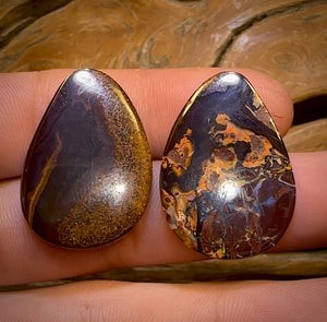 60.4cts - Tribal Queensland Boulder Opal Pair. Picture Pair