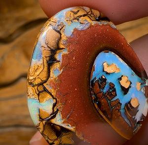 45.4cts - Yowah Nut Kernel Australian Opal Picture Stone - Opal Whisperers