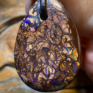 28 x 20mm - Drilled Tribal Queensland Boulder Opal Necklace
