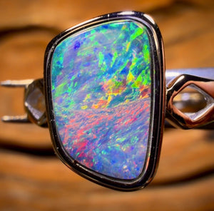 Sterling Silver - Queensland Boulder Opal Doublet Ring
