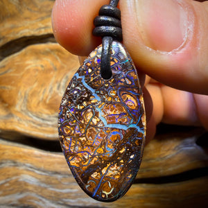 34 x 19mm - Drilled Tribal Queensland Boulder Opal Necklace