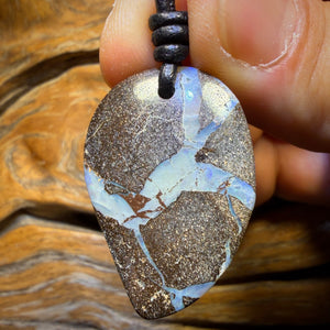 34 x 23mm - Drilled Australian Boulder Opal Necklace