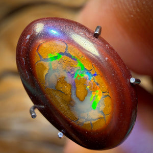 🔨 AUCTION 🔨 3.8cts - Yowah Nut Partial Crystal Centre Opal. Australian Boulder Opal