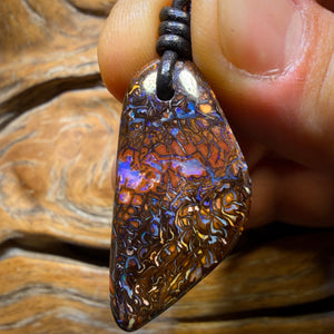 35 x 17mm - Drilled Tribal Queensland Boulder Opal Necklace