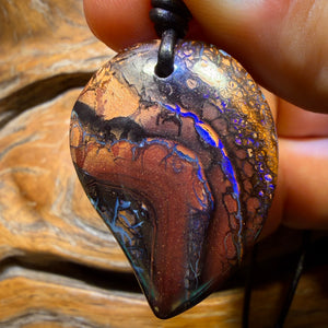 35 x 26mm - Drilled Tribal Queensland Boulder Opal Necklace