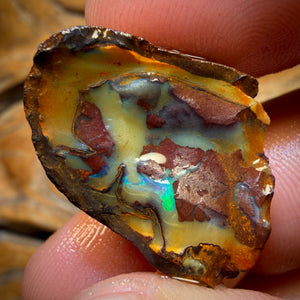 35cts - Partial Yowah Nut Crystal Centre Opal Rough Piece