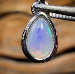 Sterling Silver - Solid South Australian Crystal Opal Pendant