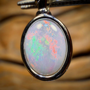 WILDCARD! Sterling Silver - Solid South Australian Crystal Opal Pendant