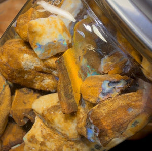 656cts - Jar of Yowah Nut Opal Rough w/ Fossil Opal